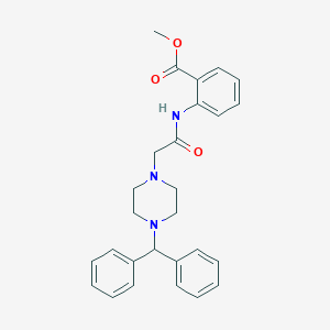 molecular formula C27H29N3O3 B382164 Methyl 2-(2-(4-benzhydrylpiperazin-1-yl)acetamido)benzoate CAS No. 384848-62-8