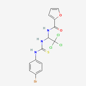 molecular formula C14H11BrCl3N3O2S B3821737 FURAN-2-CARBOXYLIC ACID (1-(3-(4-BR-PH)-THIOUREIDO)-2,2,2-TRICHLORO-ETHYL)-AMIDE 