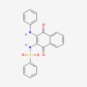 molecular formula C22H16N2O4S B3821758 N-(3-anilino-1,4-dioxo-1,4-dihydro-2-naphthalenyl)benzenesulfonamide 