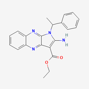 molecular formula C21H20N4O2 B3821788 ethyl 2-amino-1-(1-phenylethyl)-1H-pyrrolo[2,3-b]quinoxaline-3-carboxylate 
