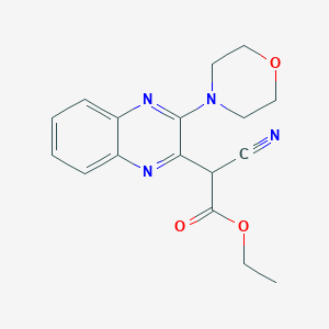 molecular formula C17H18N4O3 B3821791 Ethyl 2-cyano-2-(3-morpholin-4-ylquinoxalin-2-yl)acetate 