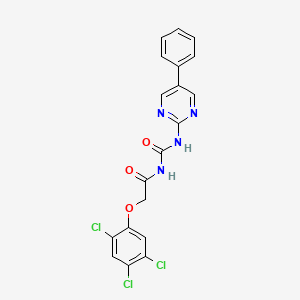 molecular formula C19H13Cl3N4O3 B3821840 N-[(5-phenylpyrimidin-2-yl)carbamoyl]-2-(2,4,5-trichlorophenoxy)acetamide 