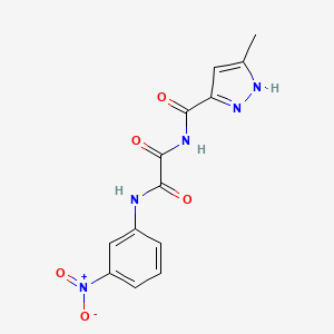 molecular formula C13H11N5O5 B3821849 N'-(5-methyl-1H-pyrazole-3-carbonyl)-N-(3-nitrophenyl)oxamide 