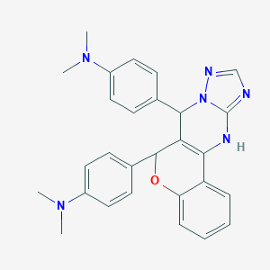 molecular formula C28H28N6O B382186 N-(4-{6-[4-(dimethylamino)phenyl]-7,12-dihydro-6H-chromeno[4,3-d][1,2,4]triazolo[1,5-a]pyrimidin-7-yl}phenyl)-N,N-dimethylamine CAS No. 154355-99-4