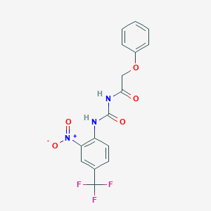 molecular formula C16H12F3N3O5 B3821882 N-[[2-nitro-4-(trifluoromethyl)phenyl]carbamoyl]-2-phenoxyacetamide 