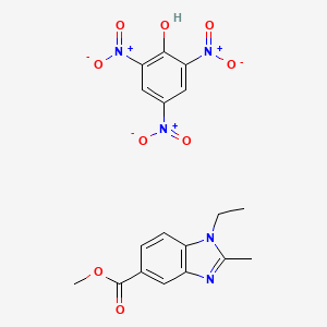 molecular formula C18H17N5O9 B3821913 methyl 1-ethyl-2-methylbenzimidazole-5-carboxylate;2,4,6-trinitrophenol 