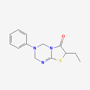 molecular formula C13H15N3OS B3821921 7-ethyl-3-phenyl-3,4-dihydro-2H-[1,3]thiazolo[3,2-a][1,3,5]triazin-6(7H)-one 