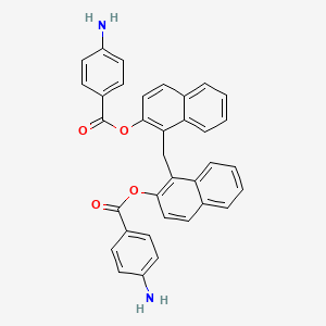 molecular formula C35H26N2O4 B3821973 methylenedi-1,2-naphthalenediyl bis(4-aminobenzoate) 