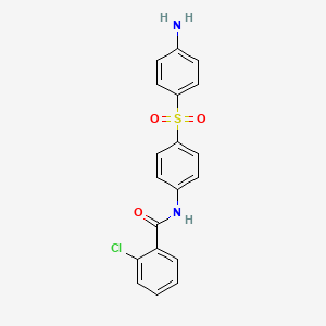 molecular formula C19H15ClN2O3S B3822022 N-{4-[(4-aminophenyl)sulfonyl]phenyl}-2-chlorobenzamide 