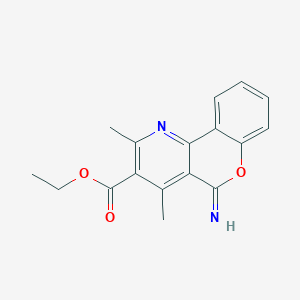molecular formula C17H16N2O3 B3822071 Ethyl 5-imino-2,4-dimethylchromeno[4,3-b]pyridine-3-carboxylate 