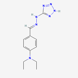 molecular formula C12H17N7 B3822176 N-[(E)-[4-(diethylamino)phenyl]methylideneamino]-2H-tetrazol-5-amine 