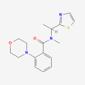 molecular formula C17H21N3O2S B3822261 N-methyl-2-morpholin-4-yl-N-[1-(1,3-thiazol-2-yl)ethyl]benzamide 