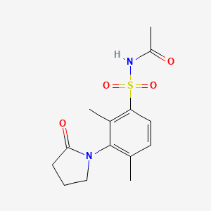 molecular formula C14H18N2O4S B3822542 N-[2,4-dimethyl-3-(2-oxopyrrolidin-1-yl)phenyl]sulfonylacetamide 