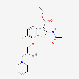 molecular formula C20H25BrN2O6S B3822560 Ethyl 2-(acetylamino)-6-bromo-7-[2-hydroxy-3-(morpholin-4-yl)propoxy]-1-benzothiophene-3-carboxylate 