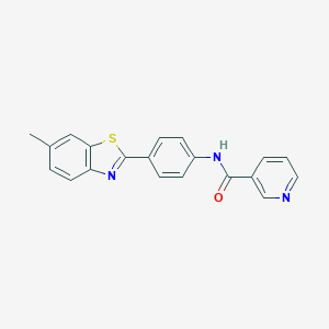 molecular formula C20H15N3OS B382260 N-[4-(6-methyl-1,3-benzothiazol-2-yl)phenyl]pyridine-3-carboxamide CAS No. 300818-40-0