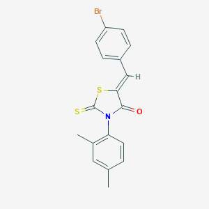 molecular formula C18H14BrNOS2 B382264 5-(4-Bromobenzylidene)-3-(2,4-dimethylphenyl)-2-thioxo-1,3-thiazolidin-4-one 