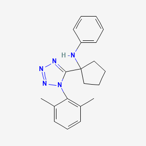 molecular formula C20H23N5 B3822738 N-{1-[1-(2,6-DIMETHYLPHENYL)-1H-1,2,3,4-TETRAZOL-5-YL]CYCLOPENTYL}ANILINE 