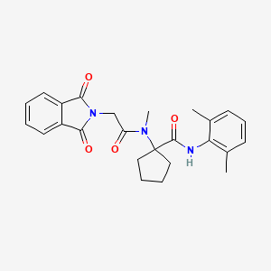 molecular formula C25H27N3O4 B3822763 N-(2,6-dimethylphenyl)-1-[[2-(1,3-dioxoisoindol-2-yl)acetyl]-methylamino]cyclopentane-1-carboxamide 