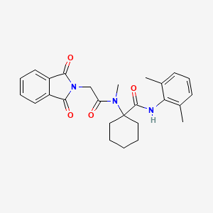 molecular formula C26H29N3O4 B3822764 N-(2,6-dimethylphenyl)-1-[[2-(1,3-dioxoisoindol-2-yl)acetyl]-methylamino]cyclohexane-1-carboxamide 