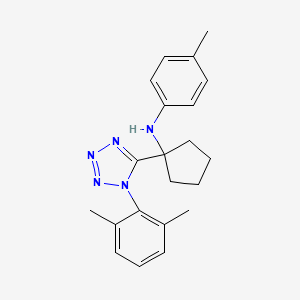 molecular formula C21H25N5 B3822787 N-{1-[1-(2,6-DIMETHYLPHENYL)-1H-1,2,3,4-TETRAZOL-5-YL]CYCLOPENTYL}-4-METHYLANILINE 