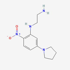 molecular formula C12H18N4O2 B3822877 N1-[2-NITRO-5-(PYRROLIDIN-1-YL)PHENYL]ETHANE-1,2-DIAMINE 