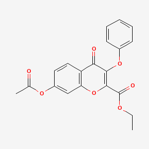 molecular formula C20H16O7 B3822987 Ethyl 7-acetyloxy-4-oxo-3-phenoxychromene-2-carboxylate 