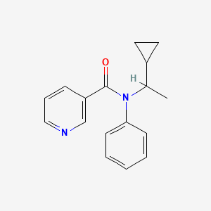 molecular formula C17H18N2O B3823140 N-(1-cyclopropylethyl)-N-phenylpyridine-3-carboxamide 