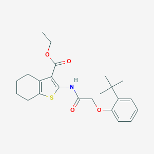 molecular formula C23H29NO4S B382315 Ethyl 2-{[(2-tert-butylphenoxy)acetyl]amino}-4,5,6,7-tetrahydro-1-benzothiophene-3-carboxylate 