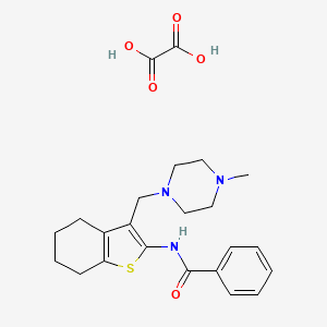 molecular formula C23H29N3O5S B3823205 N-[3-[(4-methylpiperazin-1-yl)methyl]-4,5,6,7-tetrahydro-1-benzothiophen-2-yl]benzamide;oxalic acid 