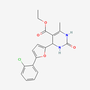 molecular formula C18H17ClN2O4 B3823393 ethyl 4-[5-(2-chlorophenyl)furan-2-yl]-6-methyl-2-oxo-3,4-dihydro-1H-pyrimidine-5-carboxylate 