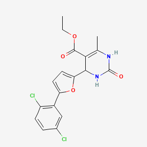 molecular formula C18H16Cl2N2O4 B3823401 Ethyl 6-[5-(2,5-dichlorophenyl)furan-2-yl]-2-hydroxy-4-methyl-1,6-dihydropyrimidine-5-carboxylate 