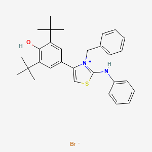 molecular formula C30H35BrN2OS B3823497 4-(2-Anilino-3-benzyl-1,3-thiazol-3-ium-4-yl)-2,6-ditert-butylphenol;bromide 