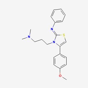 molecular formula C21H25N3OS B3823498 N-(3-(3-(Dimethylamino)propyl)-4-(4-methoxyphenyl)-1,3-thiazol-2(3H)-ylidene)aniline 