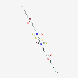 molecular formula C32H50N2O6S4 B3823625 heptyl 6-[(5E)-5-[3-(6-heptoxy-6-oxohexyl)-4-oxo-2-sulfanylidene-1,3-thiazolidin-5-ylidene]-4-oxo-2-sulfanylidene-1,3-thiazolidin-3-yl]hexanoate 