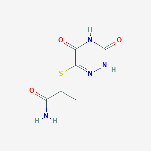 molecular formula C6H8N4O3S B3823707 2-[(3,5-dioxo-2H-1,2,4-triazin-6-yl)sulfanyl]propanamide 