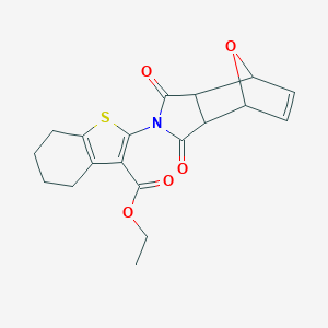 molecular formula C19H19NO5S B382371 ethyl 2-(1,3-dioxo-3a,4,7,7a-tetrahydro-1H-4,7-epoxyisoindol-2(3H)-yl)-4,5,6,7-tetrahydrobenzo[b]thiophene-3-carboxylate CAS No. 374901-84-5