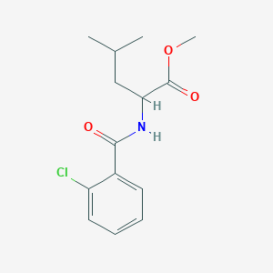molecular formula C14H18ClNO3 B3823726 Methyl 2-[(2-chlorobenzoyl)amino]-4-methylpentanoate 
