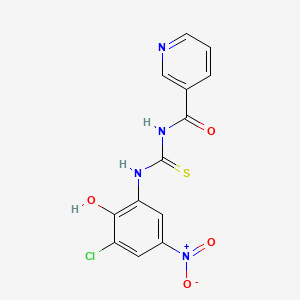 molecular formula C13H9ClN4O4S B3823921 N-(3-chloro-2-hydroxy-5-nitrophenyl)-N'-(3-pyridylcarbonyl)thiourea 