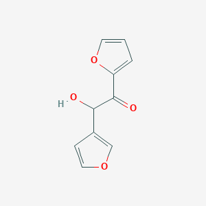 molecular formula C10H8O4 B3824029 1-(Furan-2-yl)-2-(furan-3-yl)-2-hydroxyethanone 