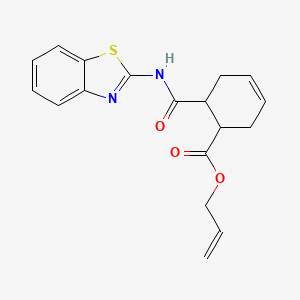 molecular formula C18H18N2O3S B3824097 Prop-2-enyl 6-(1,3-benzothiazol-2-ylcarbamoyl)cyclohex-3-ene-1-carboxylate 