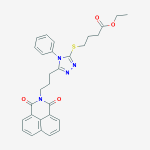 molecular formula C29H28N4O4S B382418 Ethyl 4-[[5-[3-(1,3-dioxobenzo[de]isoquinolin-2-yl)propyl]-4-phenyl-1,2,4-triazol-3-yl]sulfanyl]butanoate CAS No. 325476-36-6