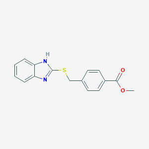 molecular formula C16H14N2O2S B382434 methyl 4-(1H-benzimidazol-2-ylsulfanylmethyl)benzoate CAS No. 308298-17-1