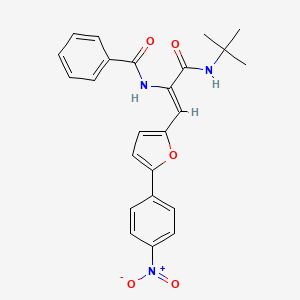 molecular formula C24H23N3O5 B3824517 N-[(Z)-3-(tert-butylamino)-1-[5-(4-nitrophenyl)furan-2-yl]-3-oxoprop-1-en-2-yl]benzamide 