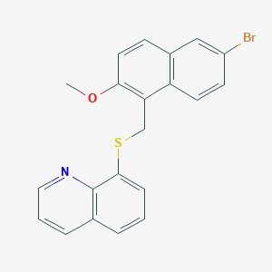 molecular formula C21H16BrNOS B382453 8-[(6-Bromo-2-methoxynaphthalen-1-yl)methylsulfanyl]quinoline CAS No. 342781-04-8