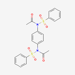 molecular formula C22H20N2O6S2 B3824560 N-[4-[acetyl(benzenesulfonyl)amino]phenyl]-N-(benzenesulfonyl)acetamide 
