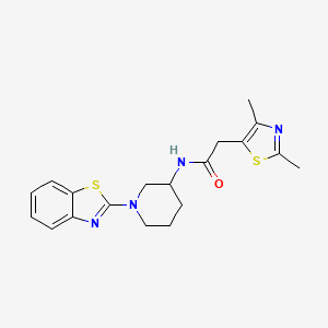 molecular formula C19H22N4OS2 B3824620 N-[1-(1,3-benzothiazol-2-yl)piperidin-3-yl]-2-(2,4-dimethyl-1,3-thiazol-5-yl)acetamide 