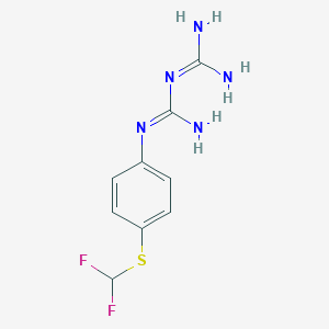 molecular formula C9H11F2N5S B382468 N-{4-[(difluoromethyl)sulfanyl]phenyl}dicarbonimido/ic diamide/imido 