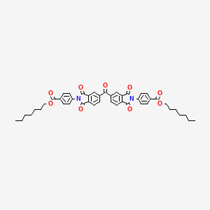 molecular formula C45H44N2O9 B3824749 HEPTYL 4-[5-(2-{4-[(HEPTYLOXY)CARBONYL]PHENYL}-1,3-DIOXO-2,3-DIHYDRO-1H-ISOINDOLE-5-CARBONYL)-1,3-DIOXO-2,3-DIHYDRO-1H-ISOINDOL-2-YL]BENZOATE 