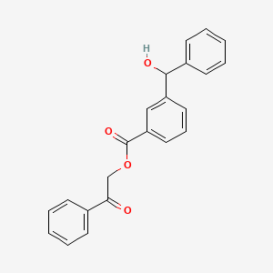 molecular formula C22H18O4 B3824752 Phenacyl 3-[hydroxy(phenyl)methyl]benzoate 