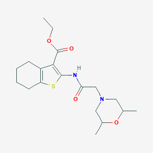 molecular formula C19H28N2O4S B382492 Ethyl 2-[[2-(2,6-dimethylmorpholin-4-yl)acetyl]amino]-4,5,6,7-tetrahydro-1-benzothiophene-3-carboxylate CAS No. 314261-46-6